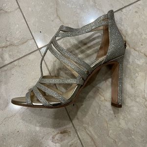 Jimmy Choo platinum sparkle heels